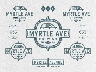 Myrtle Avenue Brewing Company beer branding brewery brewing design identity illustration label logo type typography vector