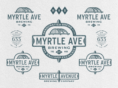 Myrtle Avenue Brewing Company beer branding brewery brewing design identity illustration label logo type typography vector
