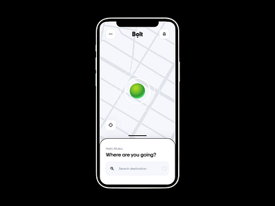 Bolt - Taxi App animation app application bolt design green illustration minimal motion taxi transition ui xd