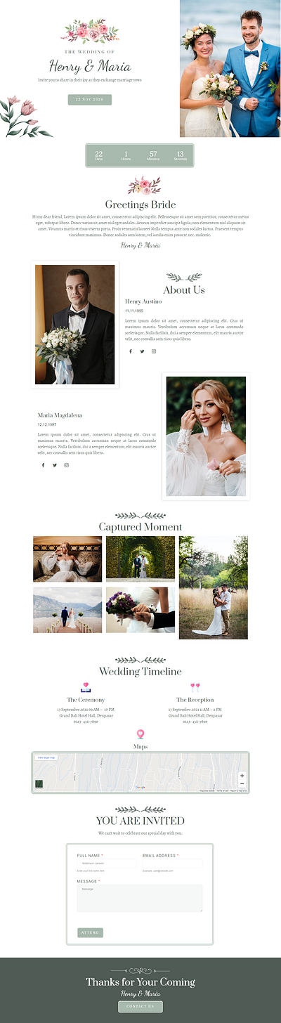 Wedding Web Design ui ux web webdesign website website design wedding wedding invitation