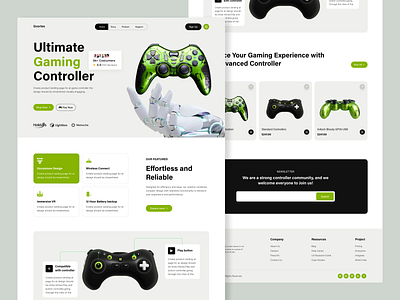 Gaming Controller Website gaming controller website landing page ui uiux user interface vr controller website website