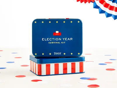 PACKAGING | election year survival kit—vote! americana election election 2020 election day i voted packaging riseupshowupunite typography vector vote vote2020 voter votes voting