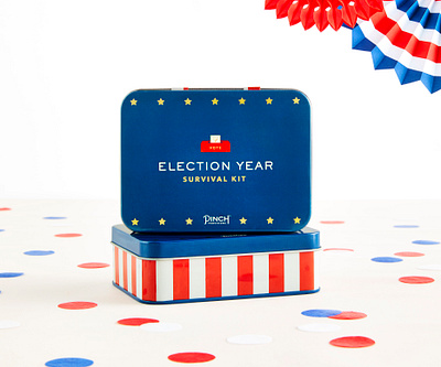 PACKAGING | election year survival kit—vote! americana election election 2020 election day i voted packaging riseupshowupunite typography vector vote vote2020 voter votes voting