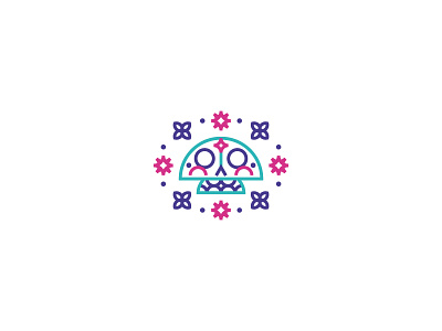 Calaverita del Día de Muertos calaverita color diadelosmuertos diademuertos flowers geometric icon illustration line logo mexico minimal sugar skull symbol