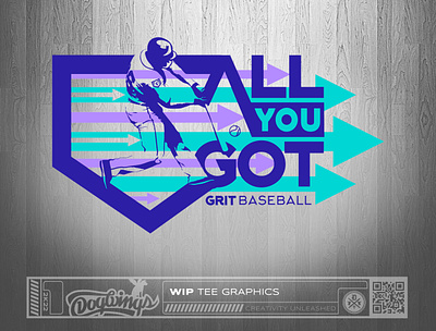 Merch concept art for Grit baseball baseball branding chipdavid dogwings drawing grit illustration shirt graphics sports vector