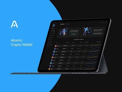 Atomic wallet app app atomic wallet blockchain crypto wallet cryptocurrency dark interface dark theme dark ui desktop app mobile mobile application tablet wallet