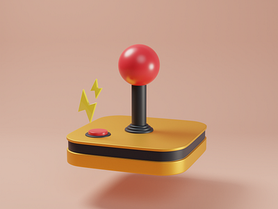 Joystick 3d blender cartoon game illustration