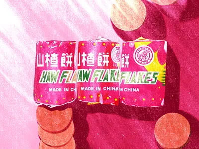 Haw Flakes chinese chinese culture chinese food culture food haw flakes illustration lighting pink procreate red shadows snack snacks