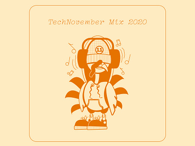 TECHNOvember Mix 2020 albumart albumcover coverart design illustration mix mixtape mixtape cover music november techno thanksgiving turkey