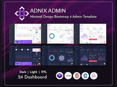 Responsive Bootstrap Admin Template Dashboard activity analytics card charts dark mode dark ui dashboard data design event interface management multipurpose themes product design project management task management task manager ui design ux web design