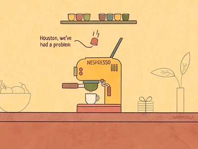 Nespresso coffee coffee cup coffee machine cup cute eco ecology houston illustration nespresso procreate space table