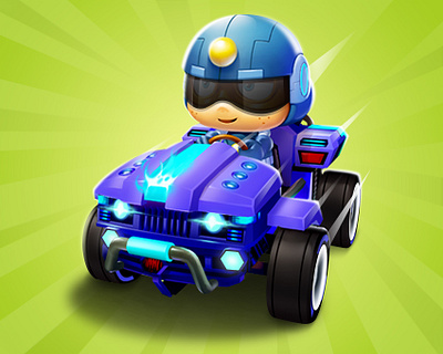 Buggy racer 2d game 2d game art app icon design digital illustration game art game design game icon game icon design game logo game title game ui illustration launcher icon