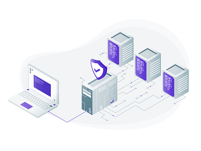 SSH Jump Server branding computer connect connection crypto database design illustration jump protection purple safe server shield ssh terminal vector