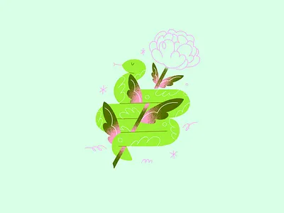Bloom bloom drawing prompt flower furrrylittlepeach grain haiku illo illustration inktober peachtober snake texture