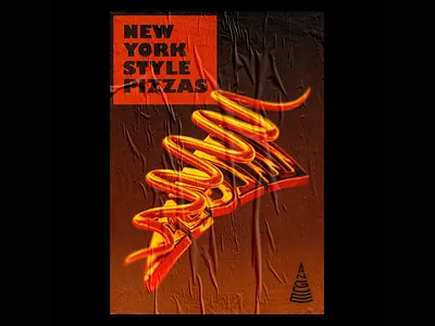 ANGLE PIZZA Poster 3/3 3d black blender3d gold illustration new york newyork pizza pizza logo pizzas poster poster art poster design posters red typographic typography typography art typography design yellow