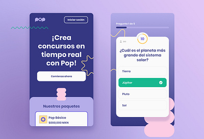 POP Quiz App Concept concept game mobile quiz quiz app ui webapp