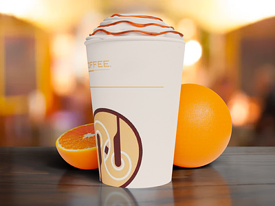 Working on Photorealistic Textures 3d blender branding cappuccino coffee cup design fun graphic design latte logo orange oranges reflections render shop syrup table whipped cream