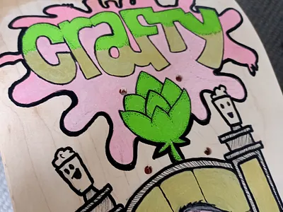 Custom skateboard deck illustration ink skateboard