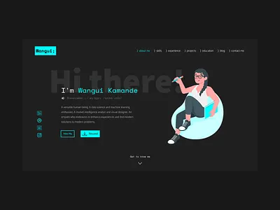 Portfolio Website dark ui flat minimal portfolio design portfolio site portfolio website ui web design