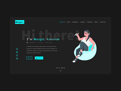 Portfolio Website dark ui flat minimal portfolio design portfolio site portfolio website ui web design