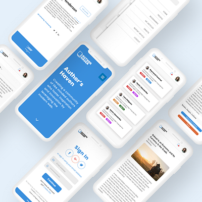 Author's Haven - Mobile blog design figma minimal mobile app mobile app design mobile ui product design prototype ui ui design ux