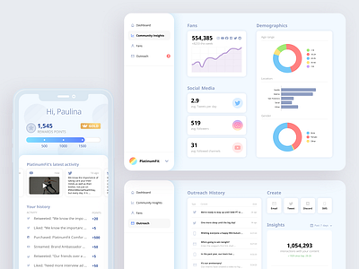 Dashboard UI/UX dashboard data visualization mobile design rewards socialmedia ui uiux ux