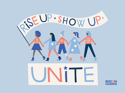 Rise Up. Show Up. UNITE election election day illustration political rise up unite vote