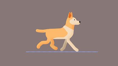 Diana * trot cycle 2d 2d animation after effects cycle dog rigging trot vector walk cycle