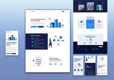 Homesters - Real Estate UI/UX Design Project creative website design landing page landing page design product design real estate ui design real estate uiux real estate website responsive website design ui uiux ux web design website design website prototype