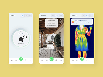 Door Camera Heat Detection 🤒 covid19 doorbell heatsensor neumorphism neumorphism ui security ui
