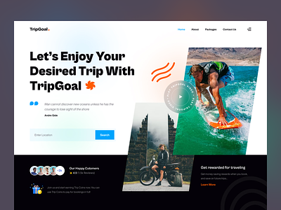 TripGoal - Travel Agency adventure agency creative design flight booking landing minimal tour tour booking travel travel agency travel landing page trip ui uidesign ux vacation web