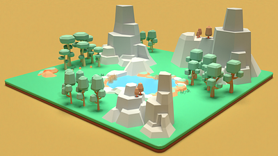 Asset Forge Daily Build: Landscape 3d art asset forge blender3d illustration landscape low poly render