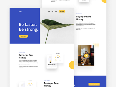 Oh IKY Leverage blue design plant ui ux web yellow