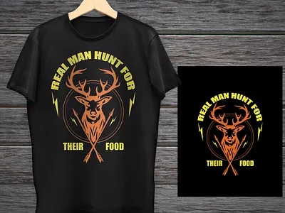 real man hunt for their food t-shirt apparel art badge branding design dribbble graphic design identity logo logodesign minimal modern design t shirt t shirt illustration template trending tshirtdesign typogaphy vector