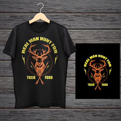 real man hunt for their food t-shirt apparel art badge branding design dribbble graphic design identity logo logodesign minimal modern design t shirt t shirt illustration template trending tshirtdesign typogaphy vector