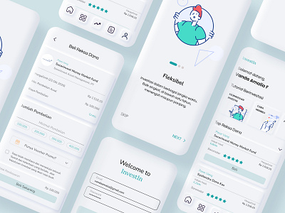 InvestIn - Mobile Applicatio illustration mobile app mobile app design onboarding screen sign in sign up ui ui design ux ux design