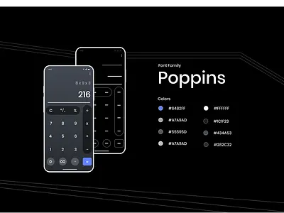 Calculator :: Daily UI 004 004 black clean cleandesign clear dailyui dailyui 004 dailyuichallenge elegant figma illustration mobile poppins purple typography ui uiux