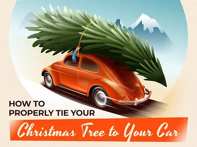 Transporting - header art art deco beetle car christmas deco design graphic design illustration infographic tree vector volkswagen vw winter xmas