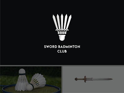 Sword Shuttlecock branding design doublemeaning dualmeaning logo