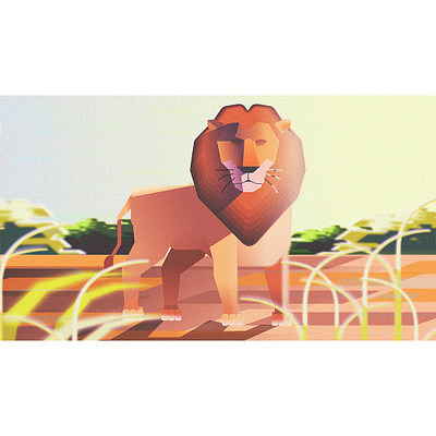 Lion 🦁 animation art background design drawing gfx graphic illustration mob vector