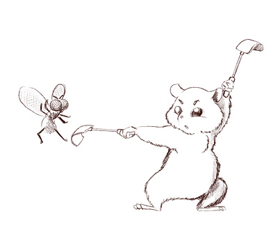 hamster fight cute cute animal digital paint fight fly hamster illustration procreate