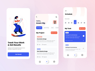 Project Manager Application application design illustration interface management mobile app mobile ui project manager scheduler startup task manager ui user interface ux vector