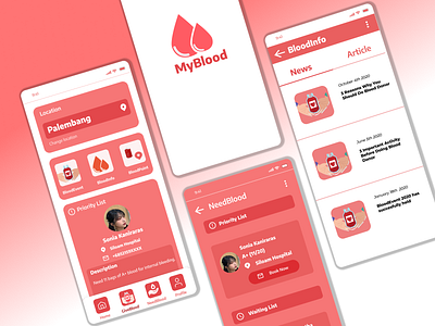 Blood Donor App : MyBlood app design flat mockup ui uidesign uiuxdesign ux