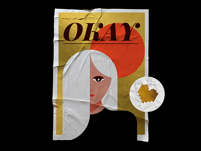 Okay colour girl gold hair heart illustration okay paper vector yellow