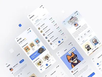 NFT PRO app blue design mobile nft product design ui ux