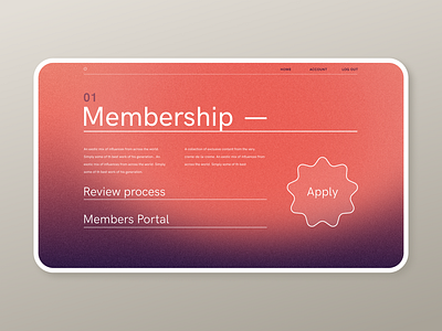 Membership Portal web design