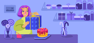 ++ candy design face flat funny girl illustration