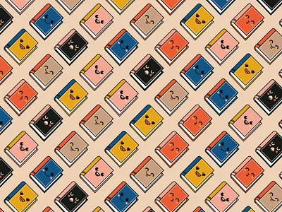The little book club caracter caracterdesign illustration kawaii kawaii art pattern pattern art spoonflower vector