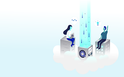 Data Tracking data illustration isometric research solutions stats