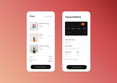 credit card checkout brand identity branding checkout credit card checkout ecommerce minimal plants ui ui design ux visual design